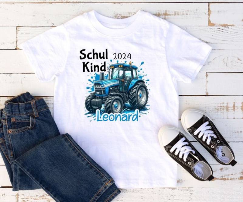 Schulkind T Shirt Personalisiert Traktor Mit Name Junge Personalisiert Geschenkidee Schulbeginn Einschulung von Geschenkelaedchen