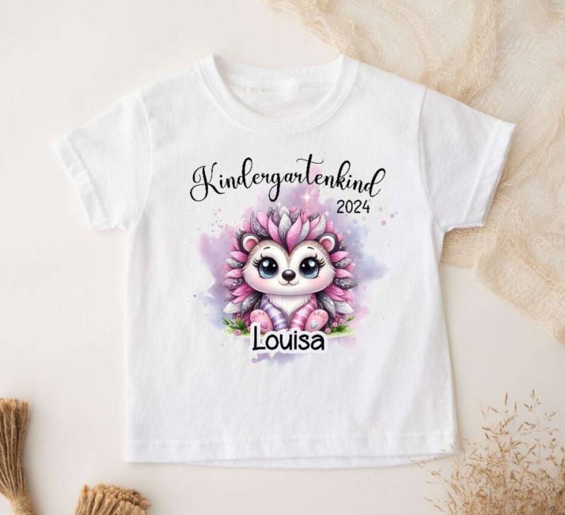 T-Shirt Kindergartenkind Igel Mit Name Mädchen Personalisiert Kindergarten Kita Kind Erster Tag von Geschenkelaedchen