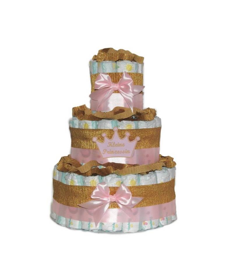 Geschenketorten-Gebhardt Windeln Windeltorte, Windelgeschenk für Mädchen, Prinzessin, Schöne Geschenkidee zur Geburt eines Mädchens von Geschenketorten-Gebhardt