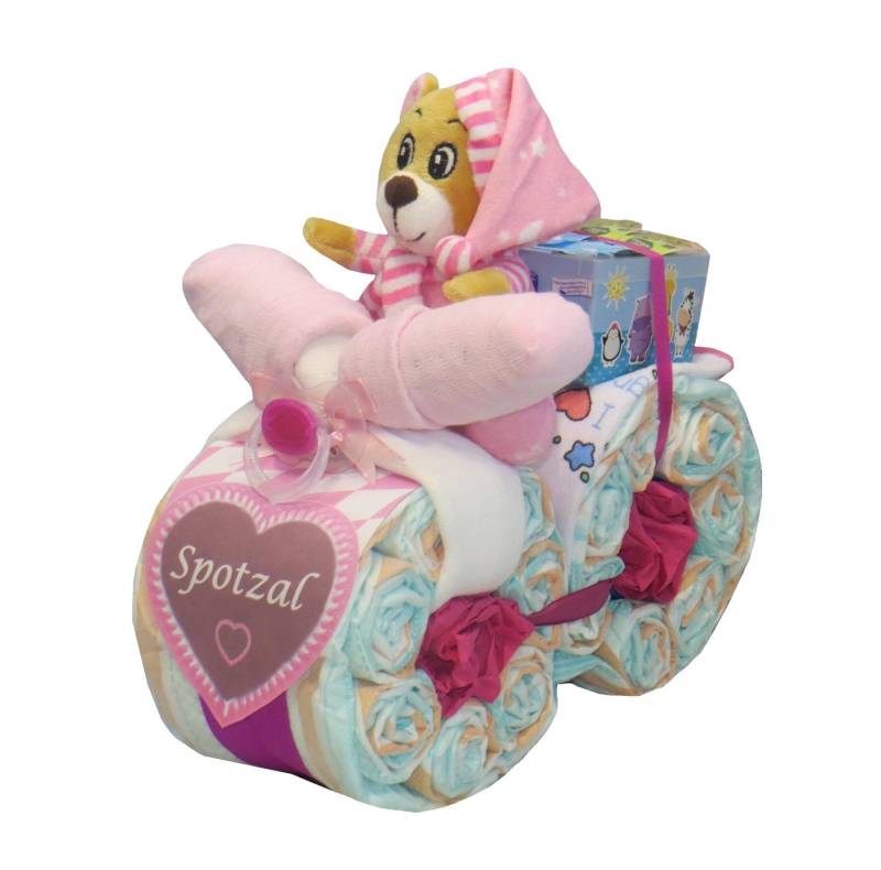 Geschenketorten-Gebhardt Windeln Windeltorte, Windelmotorrad Spotzal, Windelgeschenk Mädchen von Geschenketorten-Gebhardt