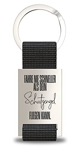Geschenkfreude Fahr Vorsichtig Schlüsselanhänger mit Gravur - einzigartiger Glücksbringer Schlüsselanhänger personalisiert - optimale Geschenkidee zu Weihnachten/Valentinstag - Geburtstag von Geschenkfreude