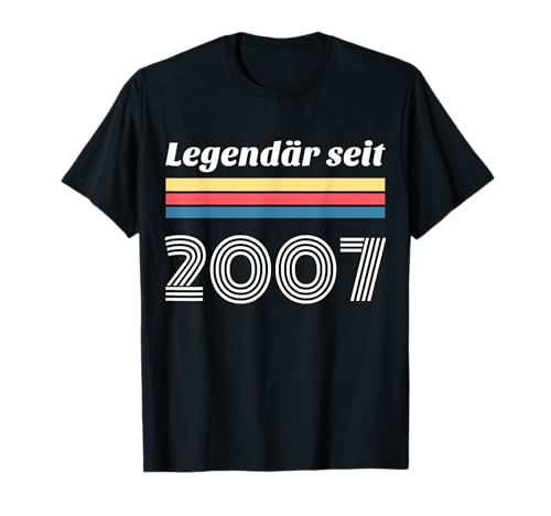 18. Geburtstag Junge Mädchen 18 Jahre 2007 Lustig Geschenk T-Shirt von Geburtstagsgeschenk Damen Herren 2007 Geschenkidee