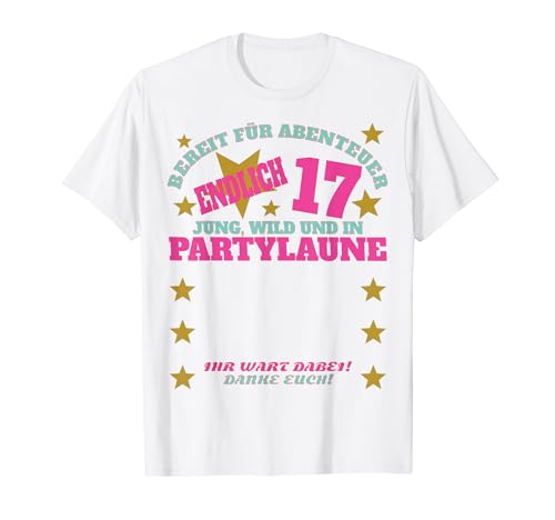 17. Geburtstag Mädchen und 17. Geburtstag Junge Gästebuch T-Shirt von Geschenkidee 17 Geburtstag Deko als Gästebuch