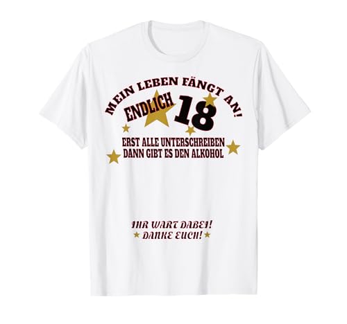 18. Geburtstag Mädchen und 18. Geburtstag Junge Gästebuch T-Shirt 18. Geburtstag Mädchen und 18. Geburtstag Junge Gästebuch T-Shirt von Geschenkidee 18 Geburtstag Deko als Gästebuch