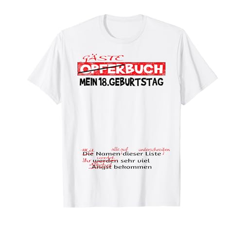18. Geburtstag Mädchen und 18. Geburtstag Junge Gästebuch T-Shirt von Geschenkidee 18 Geburtstag Deko als Gästebuch