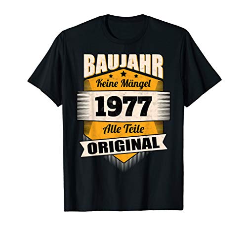 Herren Baujahr 1977 Geschenk Geburtstag T-Shirt von Geschenkidee 1977 Geboren Shirts