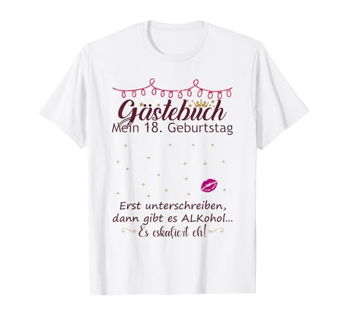 Gästebuch zum 18. Geburtstag Junge Mädchen Lustiges Design T-Shirt von Geschenkidee 2004 Damen Herren Geburtstagsgeschenk