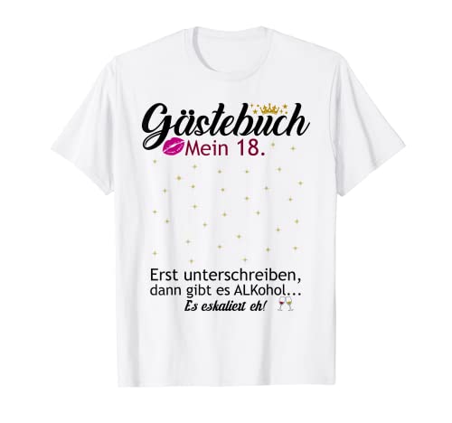 Gästebuch zum 18. Geburtstag Junge Mädchen Lustiges Design T-Shirt von Geschenkidee 2004 Damen Herren Geburtstagsgeschenk