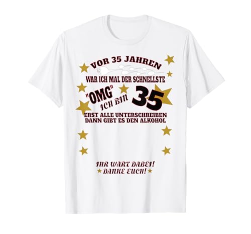 35. Geburtstag Herren und 35. Geburtstag Mann Gästebuch T-Shirt 35. Geburtstag Herren und 35. Geburtstag Mann Gästebuch T-Shirt von Geschenkidee 35 Geburtstag Deko als Gästebuch