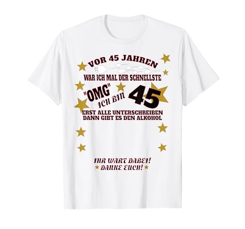 45. Geburtstag Herren und 45. Geburtstag Mann Gästebuch T-Shirt 45. Geburtstag Herren und 45. Geburtstag Mann Gästebuch T-Shirt von Geschenkidee 45 Geburtstag Deko als Gästebuch