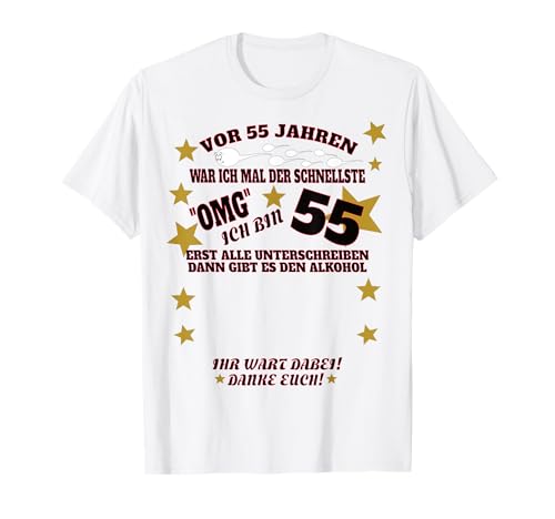 55. Geburtstag Herren und 55. Geburtstag Mann Gästebuch T-Shirt von Geschenkidee 55 Geburtstag Deko als Gästebuch