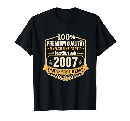 17. Geburtstag Junge Mädchen 17 Jahre 2007 Lustig Geschenk T-Shirt von Geburtstagsgeschenk Damen Herren 2007 Geschenkidee