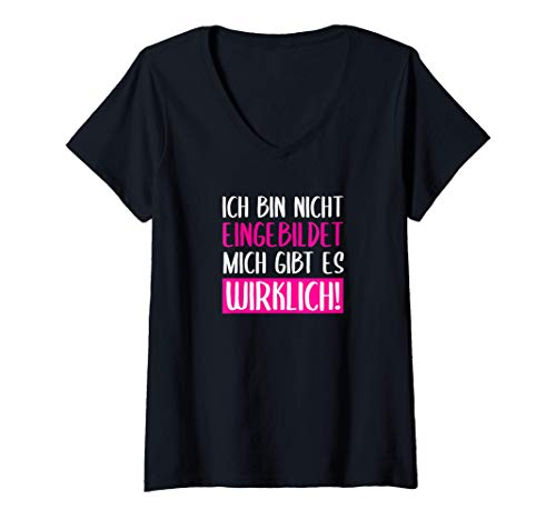 Damen Ich bin nicht eingebildet mich gibt es wirklich! Lustig T-Shirt mit V-Ausschnitt Damen Ich bin nicht eingebildet mich gibt es wirklich! Lustig T-Shirt mit V-Ausschnitt von Geschenkidee Frau Freundin Fun