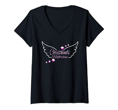 Damen Christkinds Helferlein Geschenkidee Weihnachten Engelflügel T-Shirt mit V-Ausschnitt Damen Christkinds Helferlein Geschenkidee Weihnachten Engelflügel T-Shirt mit V-Ausschnitt von Geschenkidee Helfer Christkind Weihnachtsdesign