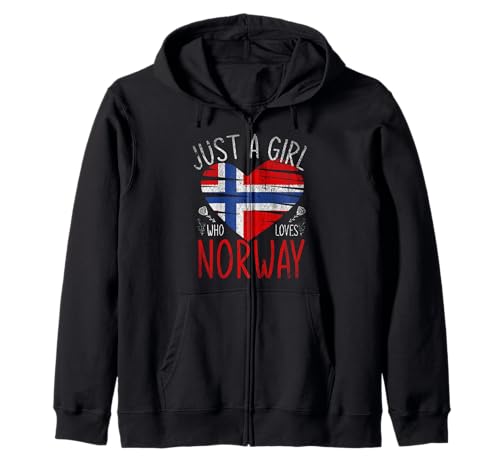 Nur EIN Mädchen das Norwegen liebt Norwegen Kapuzenjacke von Geschenkidee Norweger Norwegischer Flagge