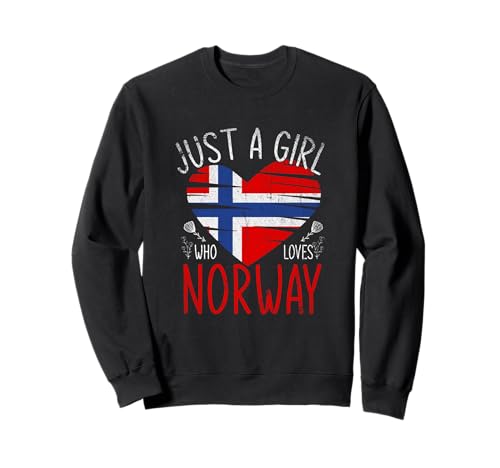 Nur EIN Mädchen das Norwegen liebt Norwegen Sweatshirt von Geschenkidee Norweger Norwegischer Flagge