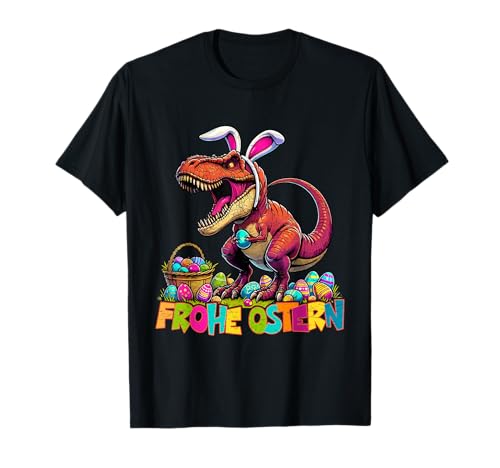 Dinosaurier Trex Hasenohren Jungen Osterhase Kostüm Ostern T-Shirt von Geschenkidee Osterhasenkostüm Kinder Jungs Mädchen