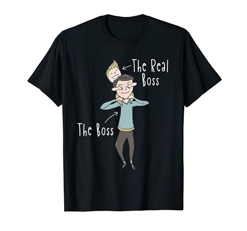Vater und Sohn Familie The Real Boss Chef Kinder Vatertag T-Shirt Vater und Sohn Familie The Real Boss Chef Kinder Vatertag T-Shirt von Geschenkidee Papa Herren Vatertagsgeschenk