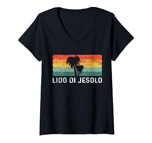 Damen Jesolo Italien Italy Venice Venedig T-Shirt mit V-Ausschnitt Damen Jesolo Italien Italy Venice Venedig T-Shirt mit V-Ausschnitt von Geschenkidee Reisen Urlaub