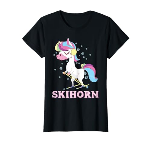 Ski Shirt Skifahrerin Skihorn Einhorn Mädchen Winterurlaub T-Shirt Ski Shirt Skifahrerin Skihorn Einhorn Mädchen Winterurlaub T-Shirt von Geschenkidee Skifahrer Tshirt