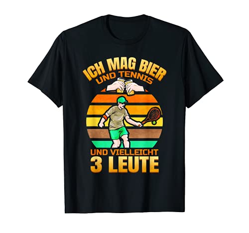 Herren Ich mag Tennis und Bier - lustig Tennisspieler T-Shirt von Geschenkidee Tennis und Tennisspieler Vatertag