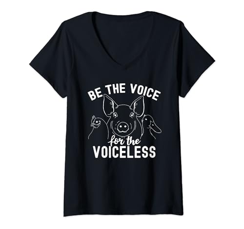 Damen Be The Voice For The Voiceless Veganer Tierschutz Geschenk T-Shirt mit V-Ausschnitt Damen Be The Voice For The Voiceless Veganer Tierschutz Geschenk T-Shirt mit V-Ausschnitt von Geschenkidee für Veganer Vegetarier Tierschutz