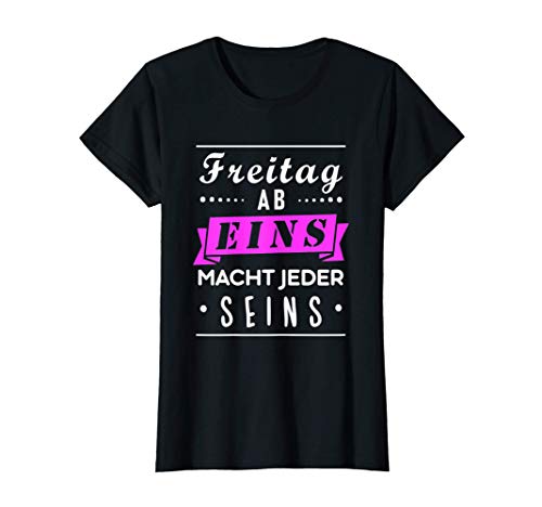 Damen Freitag Ab Eins Macht Jeder Seins Lustiger Spruch Rosa Büro T-Shirt Damen Freitag Ab Eins Macht Jeder Seins Lustiger Spruch Rosa Büro T-Shirt von Geschenkidee für's Büro Wochenende Freitag Office