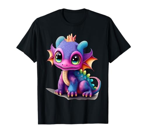 Mädchen Jungen Drache Dino Kinder Bunt Regenbogen Bunt Mode T-Shirt Mädchen Jungen Drache Dino Kinder Bunt Regenbogen Bunt Mode T-Shirt von Geschenkidee toll Kinder Teenager Freundin Partner