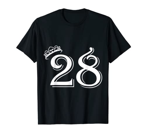28. Geburtstag Frauen Männer Vintage Zahl 28 mit Krone T-Shirt 28. Geburtstag Frauen Männer Vintage Zahl 28 mit Krone T-Shirt von Geschenkidee zum 28. Geburtstag Zahl und Krone