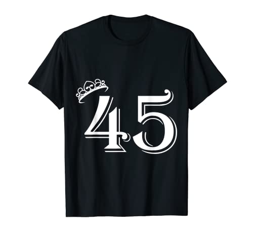 45. Geburtstag Frauen Männer Vintage Zahl 45 mit Krone T-Shirt 45. Geburtstag Frauen Männer Vintage Zahl 45 mit Krone T-Shirt von Geschenkidee zum 45. Geburtstag Zahl und Krone