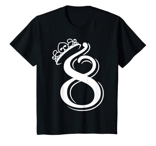 Kinder 8. Geburtstag Jungs Mädchen Kinder Vintage Zahl mit Krone T-Shirt von Geschenkidee zum 8. Geburtstag Zahl und Krone