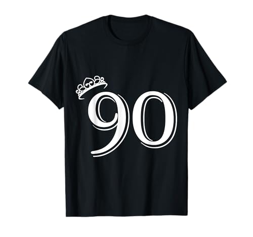 90. Geburtstag Frauen Männer Vintage Zahl 90 mit Krone T-Shirt 90. Geburtstag Frauen Männer Vintage Zahl 90 mit Krone T-Shirt von Geschenkidee zum 90. Geburtstag Zahl und Krone