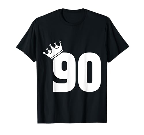 90. Geburtstag Frauen Männer Vintage Zahl 90 mit Krone T-Shirt 90. Geburtstag Frauen Männer Vintage Zahl 90 mit Krone T-Shirt von Geschenkidee zum 90. Geburtstag Zahl und Krone