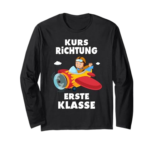 Kinder Einschulung Pilot 1.Klasse Schultüte Schulanfang Langarmshirt von Geschenkidee zur Einschulung