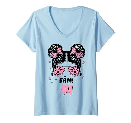 Damen BÄM 14 Geburtstag Mädchen Pink 14 Jahre 14. Geburtstag T-Shirt mit V-Ausschnitt Damen BÄM 14 Geburtstag Mädchen Pink 14 Jahre 14. Geburtstag T-Shirt mit V-Ausschnitt von Geschenkideen 14. Geburtstag Mädchen
