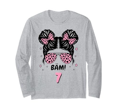 BÄM 7 Geburtstag Mädchen Pink 7 Jahre 7. Geburtstag Langarmshirt von Geschenkideen 7. Geburtstag Mädchen