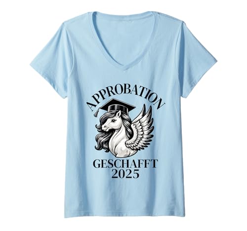 Damen Approbation 2025 Geschafft T-Shirt mit V-Ausschnitt von Geschenkideen Approbation 2025 Zulassung