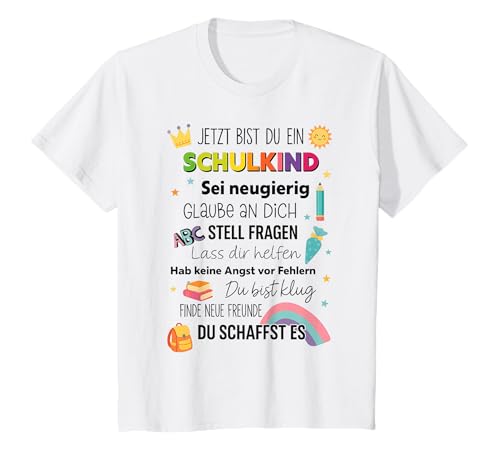 Kinder Jetzt Bist Du EIN Schulkind Einschulung Mut Sprüche T-Shirt Kinder Jetzt Bist Du EIN Schulkind Einschulung Mut Sprüche T-Shirt von Geschenkideen Schulanfang & ABC Schützen