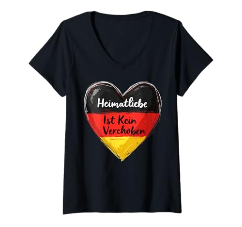 Damen Heimatliebe ist kein Verbrechen Deutsche Patrioten Deutscher T-Shirt mit V-Ausschnitt Damen Heimatliebe ist kein Verbrechen Deutsche Patrioten Deutscher T-Shirt mit V-Ausschnitt von Geschenkideen für Deutsche Patrioten