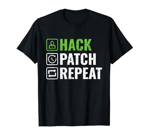 Hack Patch Repeat - Ethical Hacker Cybersecurity T-Shirt von Geschenkideen für Ethical Hacker & Cyber Security