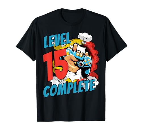 15. Geburtstag Junge Mädchen 15 Jahre Deko Level 15 Complete T-Shirt 15. Geburtstag Junge Mädchen 15 Jahre Deko Level 15 Complete T-Shirt von Geschenkideen für Frauen, Männer, Jungs & Mädchen