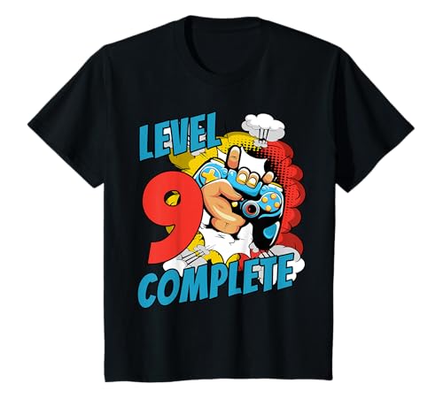 Kinder 9. Geburtstag Junge Mädchen 9 Jahre Deko Level 9 Complete T-Shirt Kinder 9. Geburtstag Junge Mädchen 9 Jahre Deko Level 9 Complete T-Shirt von Geschenkideen für Frauen, Männer, Jungs & Mädchen