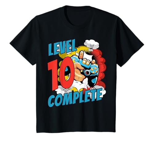 Kinder 10. Geburtstag Junge Mädchen 10 Jahre Deko Level 10 Complete T-Shirt Kinder 10. Geburtstag Junge Mädchen 10 Jahre Deko Level 10 Complete T-Shirt von Geschenkideen für Frauen, Männer, Jungs & Mädchen