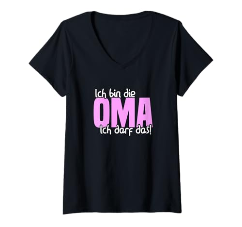 Damen Ich bin die Oma ich darf das Enkelkind Großmutter T-Shirt mit V-Ausschnitt Damen Ich bin die Oma ich darf das Enkelkind Großmutter T-Shirt mit V-Ausschnitt von Geschenkideen für Großeltern und Enkelkinder