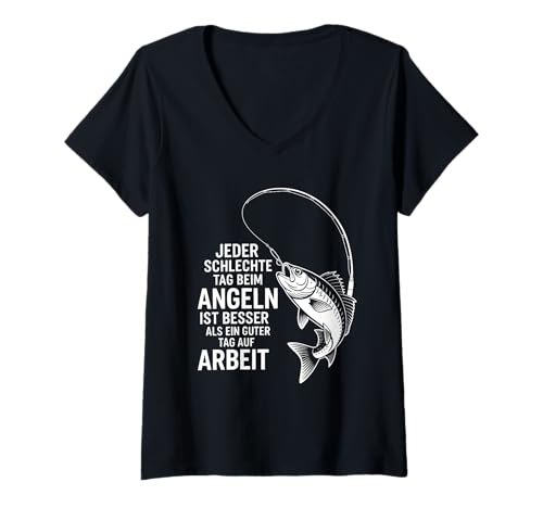 Damen Lustiges Angeln Design für Fischer und Sportangler Angler T-Shirt mit V-Ausschnitt Damen Lustiges Angeln Design für Fischer und Sportangler Angler T-Shirt mit V-Ausschnitt von Geschenkideen für Hobby Angler und Fischer Sprüche