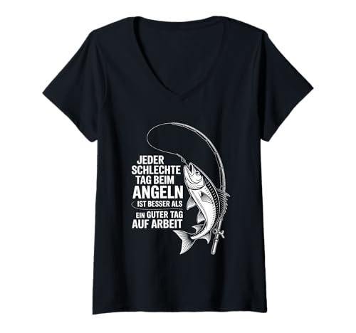 Damen Lustiges Angeln Design für Fischer und Sportangler Angler T-Shirt mit V-Ausschnitt Damen Lustiges Angeln Design für Fischer und Sportangler Angler T-Shirt mit V-Ausschnitt von Geschenkideen für Hobby Angler und Fischer Sprüche