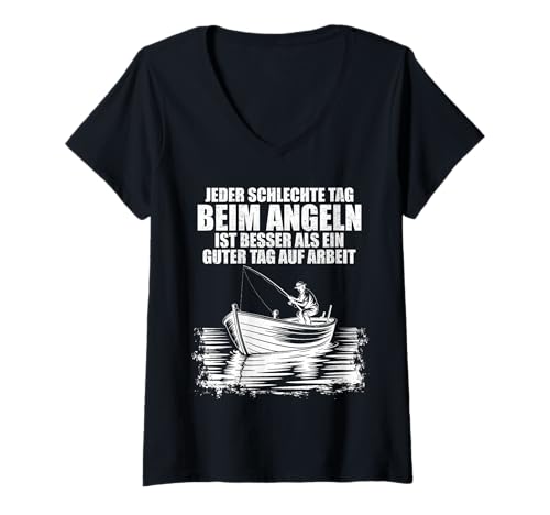Damen Lustiges Angeln Design für Fischer und Sportangler Angler T-Shirt mit V-Ausschnitt Damen Lustiges Angeln Design für Fischer und Sportangler Angler T-Shirt mit V-Ausschnitt von Geschenkideen für Hobby Angler und Fischer Sprüche
