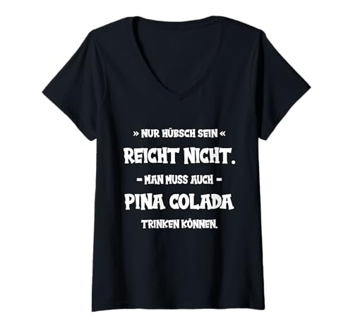 Damen Pina Colada T-Shirt mit V-Ausschnitt Damen Pina Colada T-Shirt mit V-Ausschnitt von Geschenkideen für Pina Colada Fans