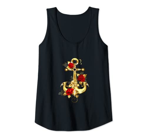 Damen Anker mit Rosen-Maritime Art Tank Top Damen Anker mit Rosen-Maritime Art Tank Top von Geschenkideen mit dem Meer im Herzen / AK71Design