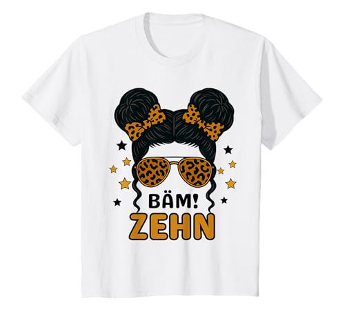10. Geburtstag Mädchen Messy Bun Bäm! Zehn Leopardenmuster T-Shirt 10. Geburtstag Mädchen Messy Bun Bäm! Zehn Leopardenmuster T-Shirt von Geschenkideen zum 10. Geburtstag für Mädchen